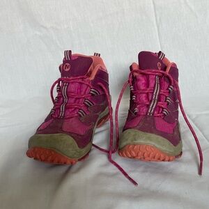 Merrell kids Chameleon 7 Access Mid Waterproof Hiking Boot, Berry, 12